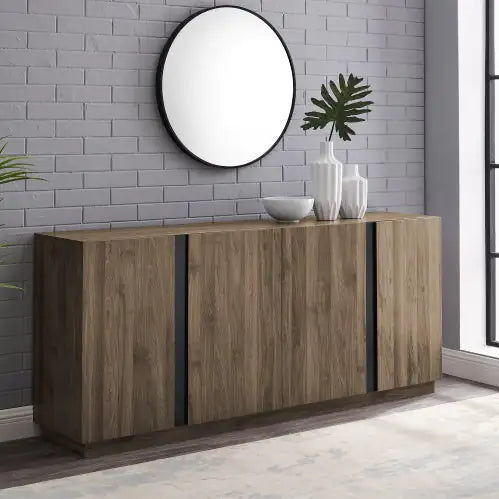 Mid-Century Modern 3-Drawer Low TV Stand For TVs Up To - Slate Grey