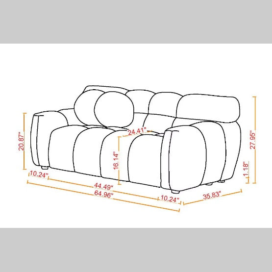 Dimensions and design diagram of a green upholstered sofa bed, showcasing its measurements for assembly.
