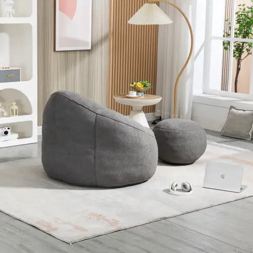 Bedding Bean Bag Sofa Chair High Pressure Foam Bean Bag Chair Material With Padded Foam Padding Compressed Bean Bag With Footrest