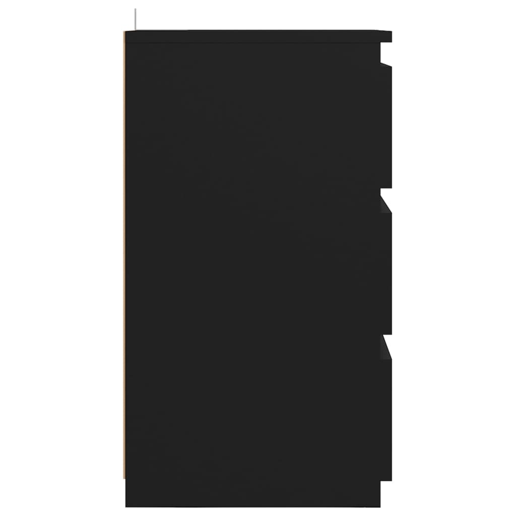 NNEVL Bed Cabinet Black 40x35x62.5 cm Chipboard