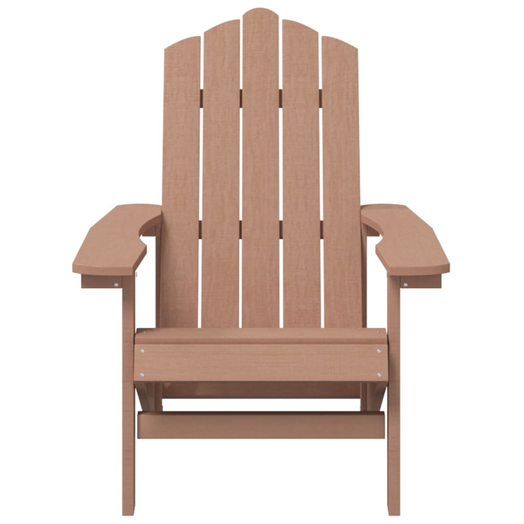 vidaXL Patio Adirondack Chairs with Table HDPE Brown