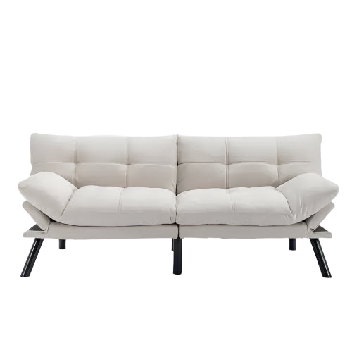 Cream Convertible Folding Modern Sofa Bed